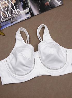H15 棉透气强防震女运动白色打球训练跑步文胸75BCF80CDEF85CD90D