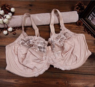 女内衣 性感蕾丝超薄全罩杯文胸75ACD80E90B95B100E S大码 T7英国M