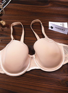 A3  法国原单内衣女薄款光面纯色有钢圈舒适文胸卷T恤胸罩80E85B