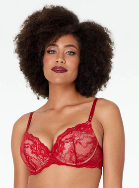E7 法国单性感蕾丝上薄下厚少女内衣舒适聚拢文胸70ACDE75BE80CD