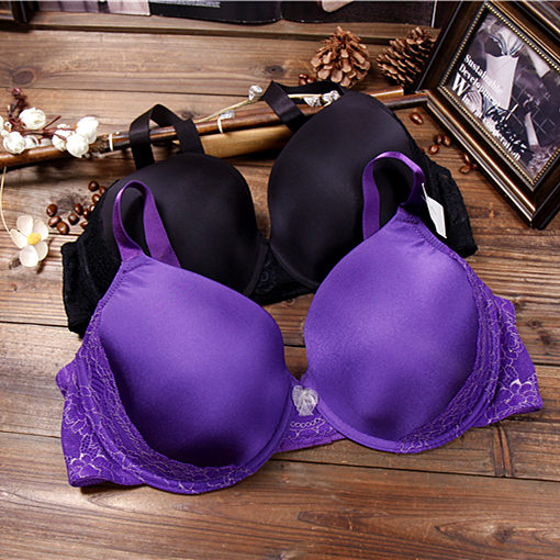 光面上托大码蕾丝文胸舒适薄款