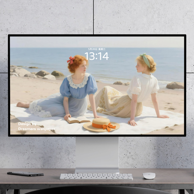 海边的女人 艺术油画 高雅古典 电脑mac手机ipad壁纸watch壁纸