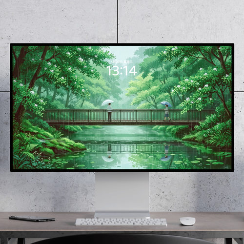 偶遇 清新可爱浪漫治愈情人节插画 电脑mac手机ipad壁纸watch壁纸