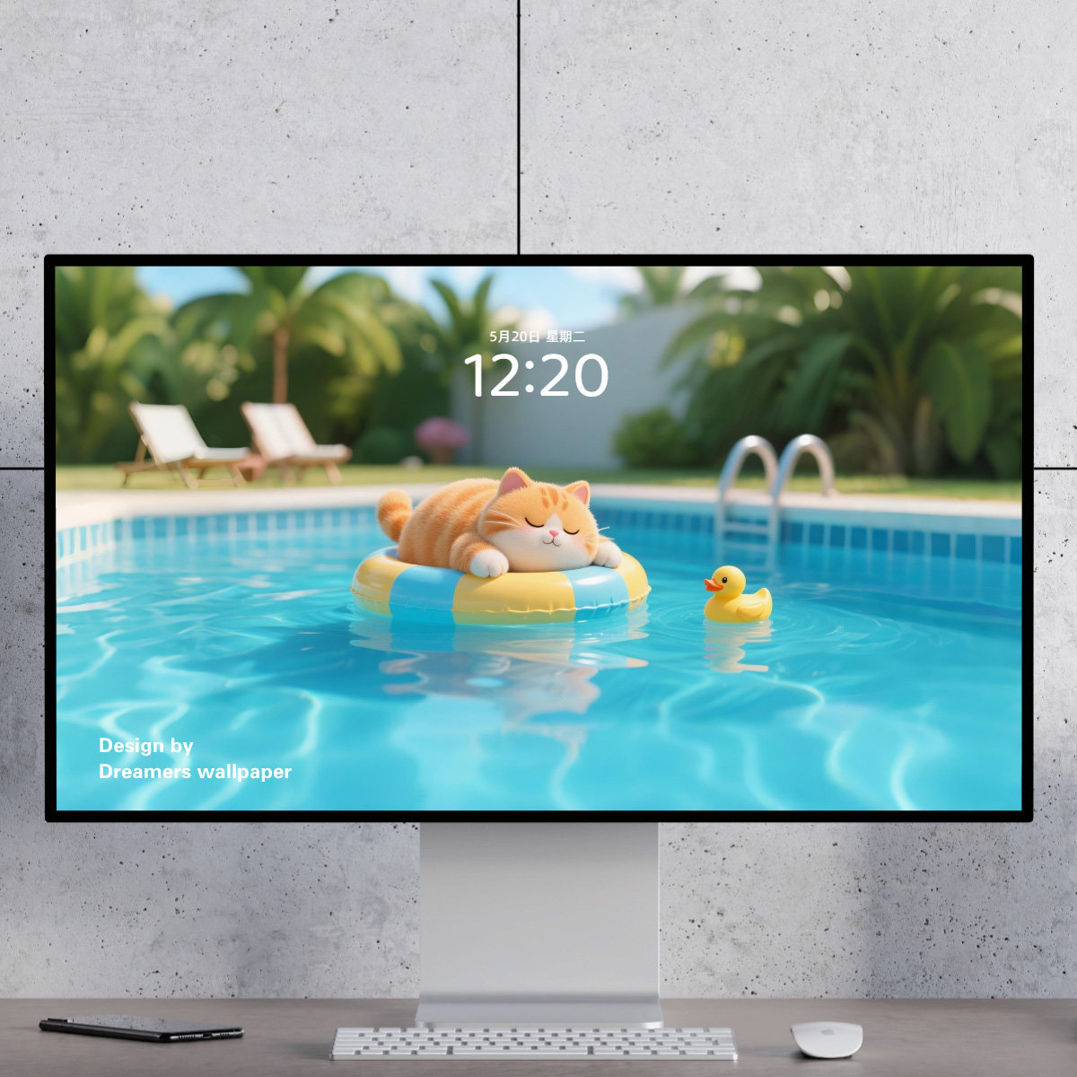 泳池小猫 夏天日系治愈漫画电脑手机壁纸ipad、Watch折叠手机壁纸,商务/设计服务,设计素材/源文件,淘宝优惠券,粉丝福利购,淘宝优惠卷