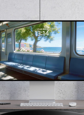 列车窗外的大海 浪漫清新治愈夏天 电脑mac手机ipad壁纸watch壁纸