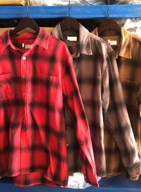 原158 自留款纯元设计师品牌男装 情侣款磨毛休闲格子衬衫长袖RHC