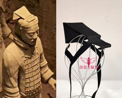 秦始皇兵马佣发冠士兵头冠发饰