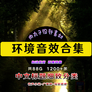 有声小说广播剧后期素材包环境音效自然古风街道战争城市场景音频