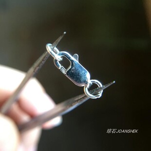 S925纯银素银扣子DIY配件饰品龙虾扣头 百搭编绳手链项链脚链收尾