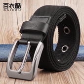 牛仔裤 针扣布皮带布腰带夏季 腰带休闲凡布 帆布腰带男士 百衣酷