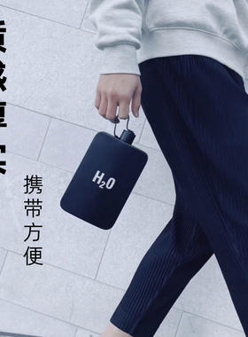 高端H2O不锈钢水壶水瓶水杯500ml容量黑色磨砂扁壶酒壶运动户外杯