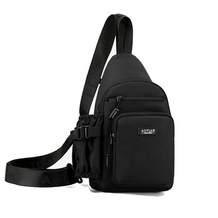 男士胸包迷你小背包时尚简约手机包放水壶水杯休闲牛津布斜挎包男