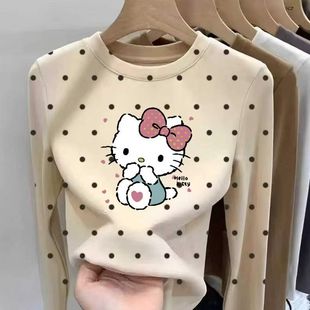 女童德绒洋气保暖长袖T恤春秋新款儿童宝宝卡通动漫内搭打底上衣