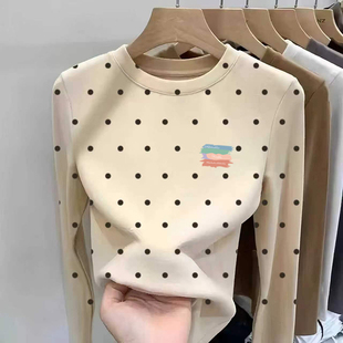 女童德绒圆领长袖 小孩儿童宝宝百搭洋气打底上衣 t恤2025春秋新款