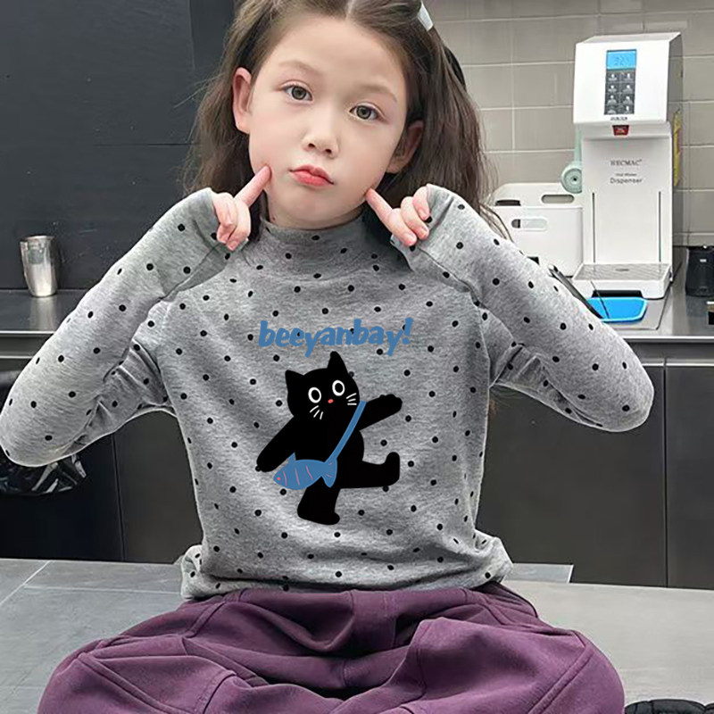 德绒女童半高领长袖T恤秋冬季新款中大儿童宝宝韩版印花打底上衣,童装/婴儿装/亲子装,保暖上装,淘宝优惠券,粉丝福利购,淘宝优惠卷