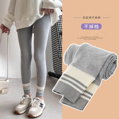 女童洋气裤子2025春秋季儿童宝宝加厚磨毛修身高腰纯色休闲打底裤