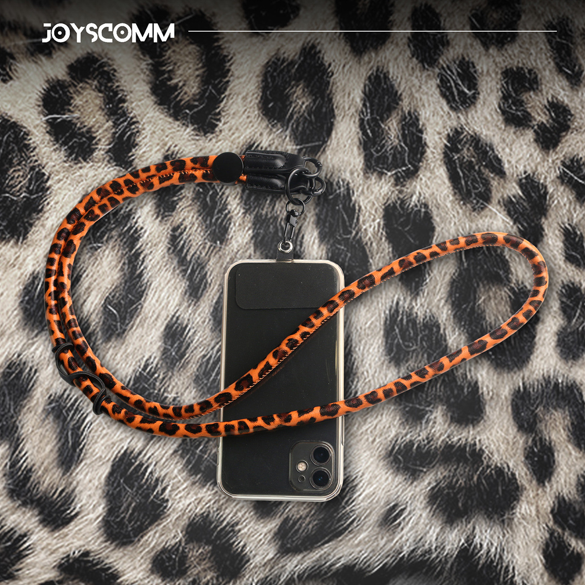 斜挎豹纹PU皮质手机绳ins皮革手机挂绳mobile phone lanyard工厂