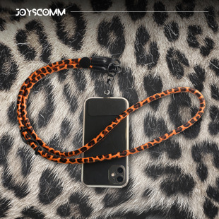 斜挎豹纹PU皮质手机绳ins皮革手机挂绳mobile lanyard工厂 phone