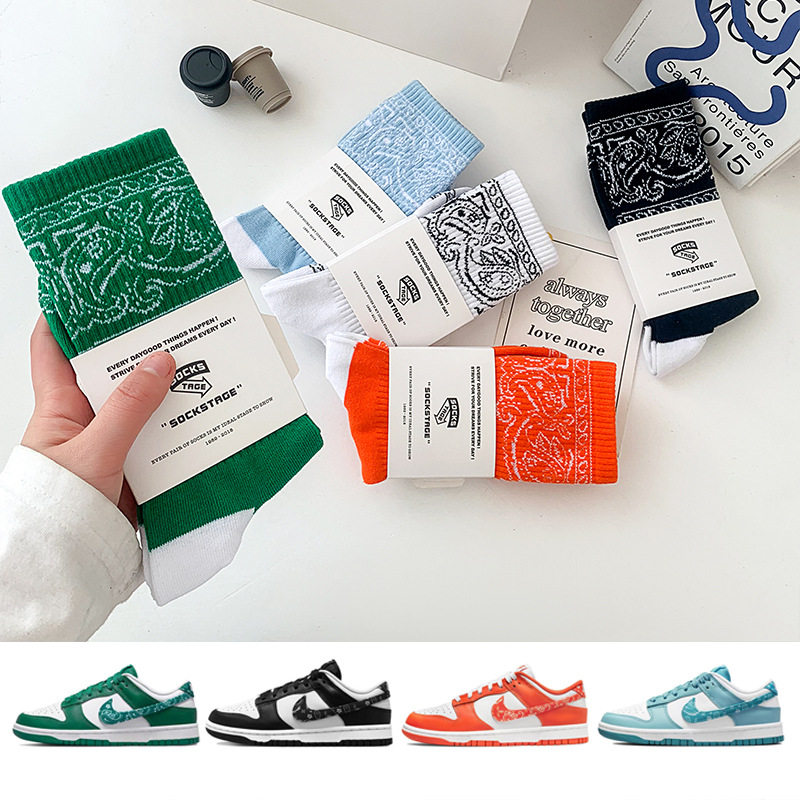 2022 潮牌袜子腰果花 DUNK  AF1 运动休闲长袜潮流袜子INS同款