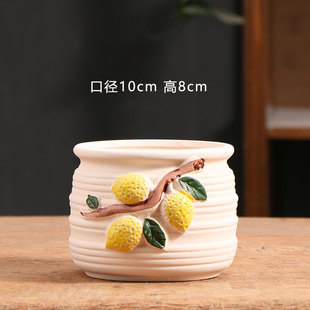 手绘素烧多肉花盆陶瓷特价家用阳台陶土粗陶小号专用陶盆清仓批发