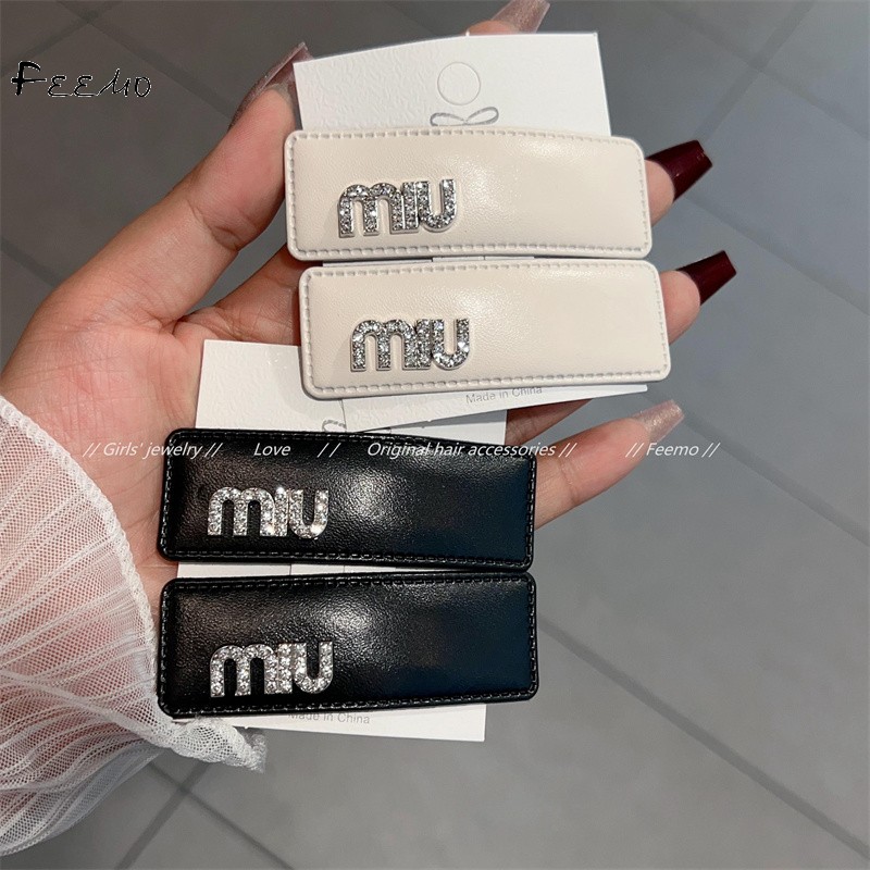 妃曼发夹皮质韩版风字母百搭bb夹