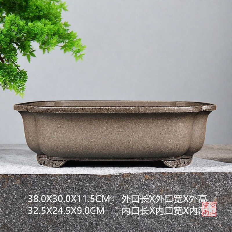 紫砂全手工仿古长方花盆精品直销