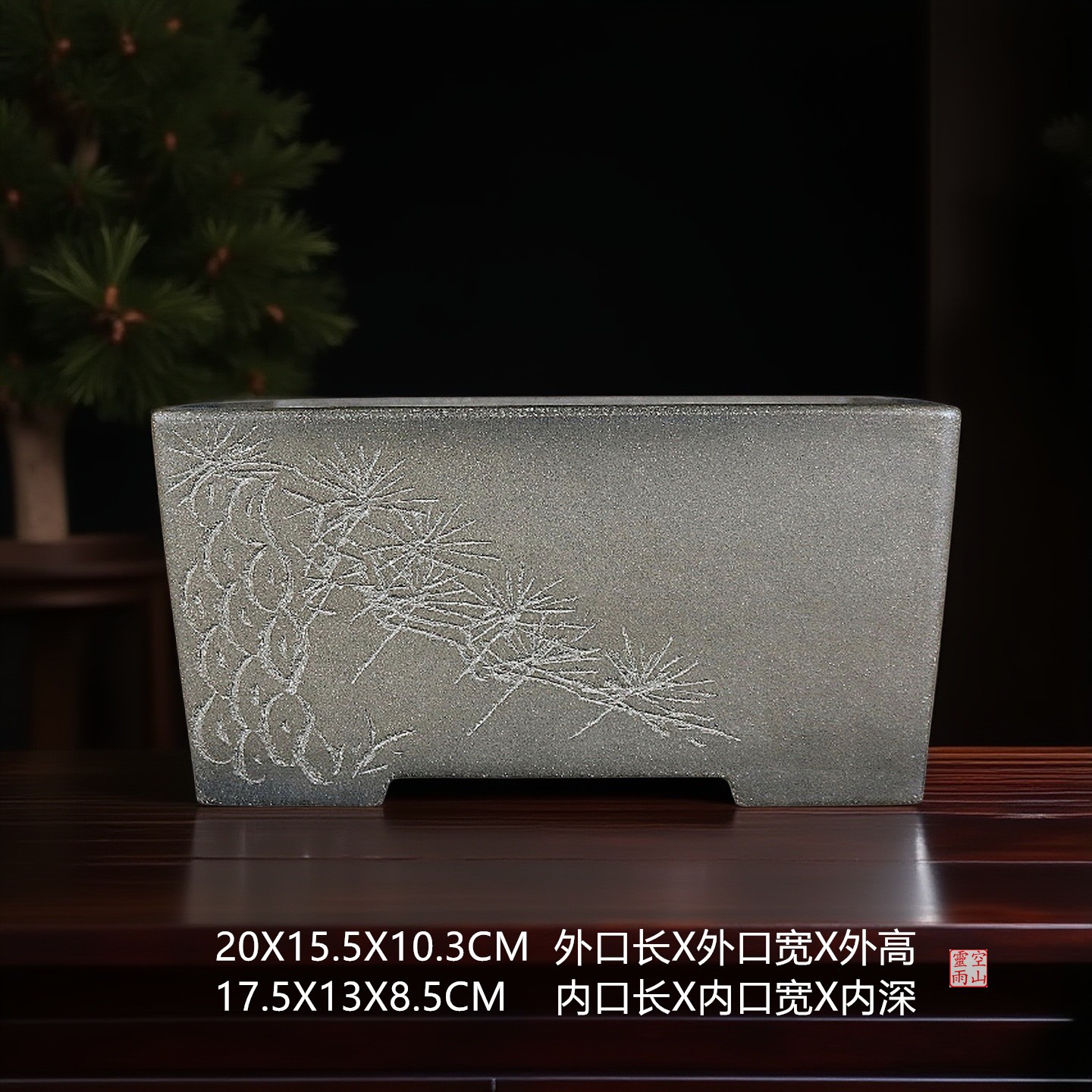 紫砂全手工仿古长方花盆精品直销