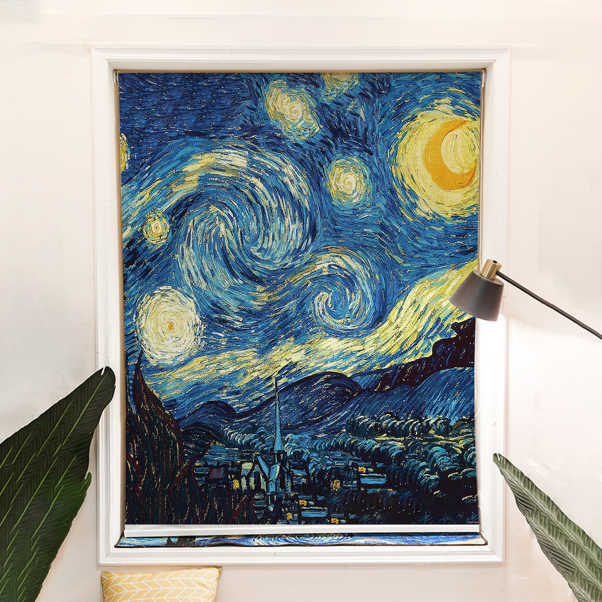 梵高油画文艺风浙江飘窗卷帘