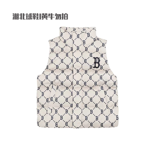 43BGL FW22老花防风保暖羽绒马甲浅米色3ADVM2026 MLB 纽约洋基队