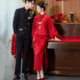 红色嫁衣女结婚旗袍高级感婚服 订婚礼服套装 大码 敬酒服新娘新中式