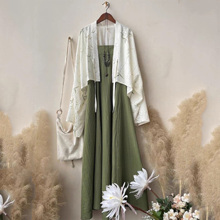 衫袂语【茗茗】法门寺披衫齐胸吊带裙秋季汉服汉元素宽松大摆国风