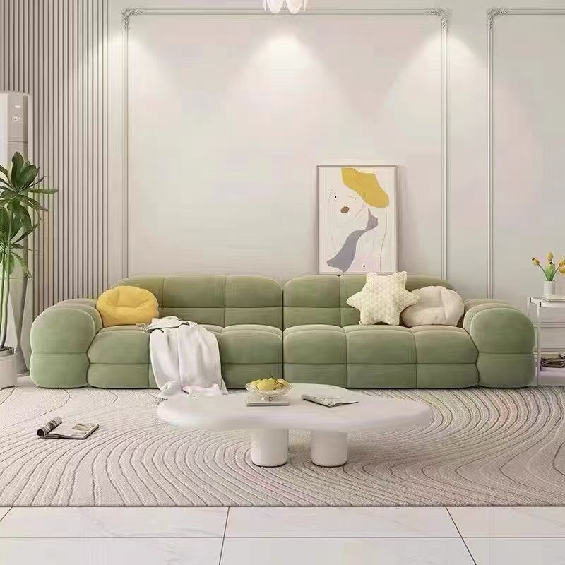 网红奶油风小户型双人布艺沙发
