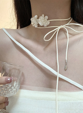 亚格力亚格力皮革女性花朵项链