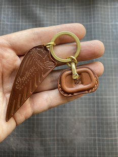 适用于印第安侦察兵摩托车改装件复古个性定制牛皮钥匙扣套包