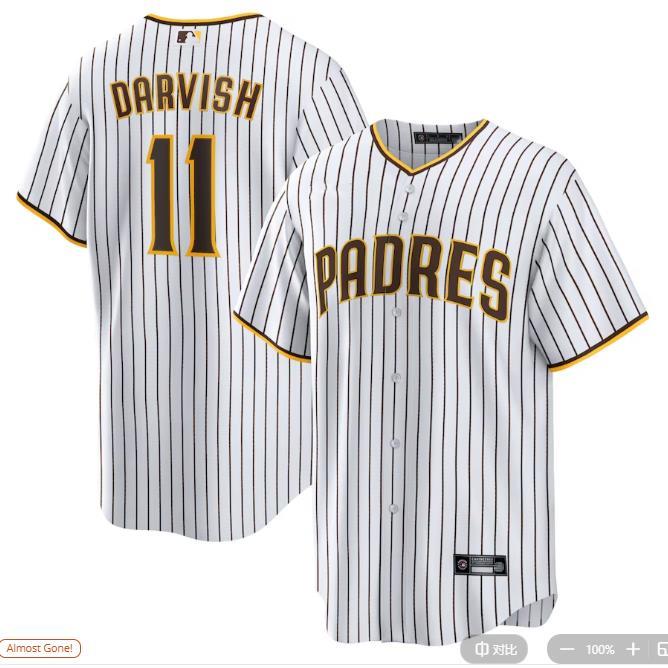 San Diego Padres棒球服教士队11号DARVISH 达比修有球衣比赛服男