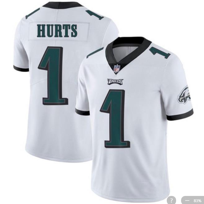 橄榄球服 费城老鹰Philadelphia Eagles1号Hurts球衣 刺绣 男