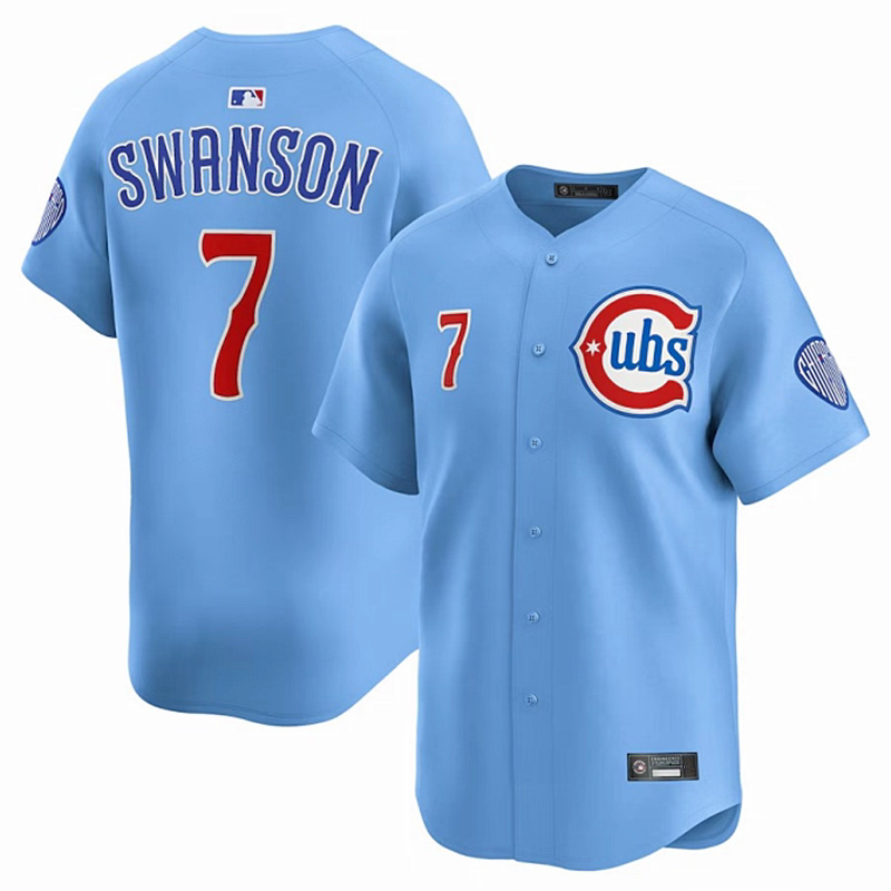 2025芝加哥小熊队棒球服城市版球衣 7号SWANSON 30号TUCKER比赛服