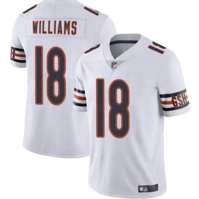 2024Chicago Bears芝加哥熊队橄榄球服18号WILLIAMS球衣比赛服 男