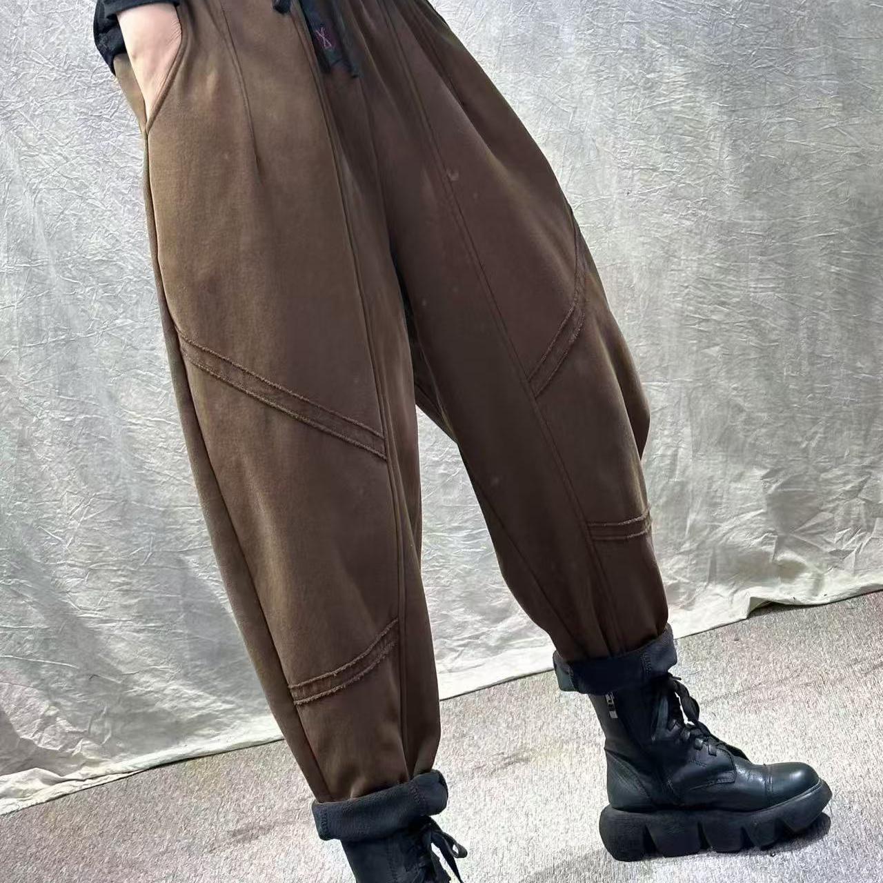 以钻松紧腰百搭休闲裤哈伦裤