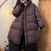 23630溯源码 立领长款 蓬松泡芙感羽绒服新国标三星90白鸭绒外套