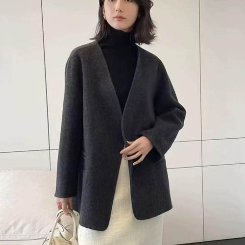 中长款小个子绵羊毛毛呢外套包邮