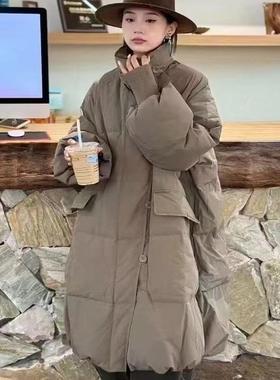 20860立领长款羽绒服时尚洋气高级感超好看侧扣大被子白鸭绒外套