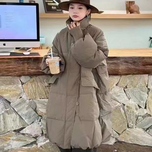 20860立领长款羽绒服时尚洋气高级感超好看侧扣大被子白鸭绒外套