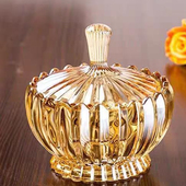 创意水晶玻璃糖果罐带盖糖缸干果盆家用客厅零食瓜子收纳缸方糖罐