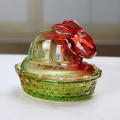 创意玉兔储物罐玻璃糖缸小物品收纳干果零食咖啡豆兔子装 饰摆件