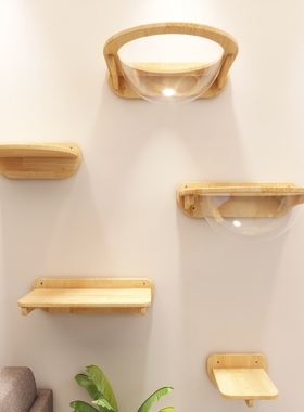 实木免打孔免钉猫咪墙上壁挂式太空舱窝猫爬架跳台猫墙吊床不占地