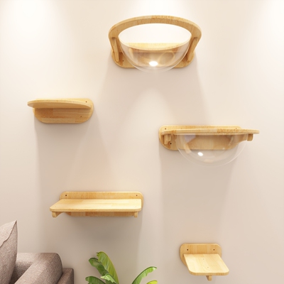 仨泰家猫咪太空舱窝免钉安装橡木