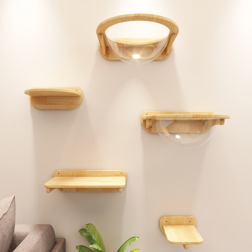 仨泰家猫咪太空舱窝免钉安装橡木