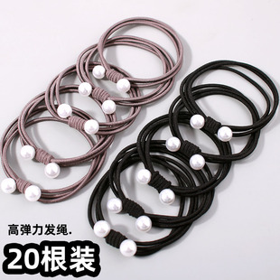 韩版发绳发圈扎头发橡皮筋小清新胶圈女头饰成人皮套百搭珍珠头绳