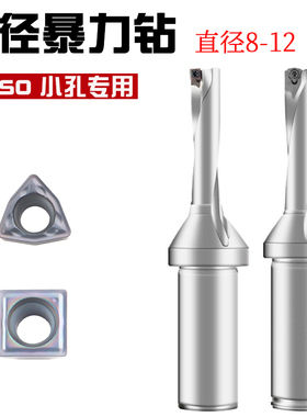 小直径U钻刀杆8-12暴力钻平底喷水加长快速钻SO/WC刀片钢件不锈钢